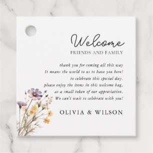 Elegant Light Purple Floral Wedding Favour Tags