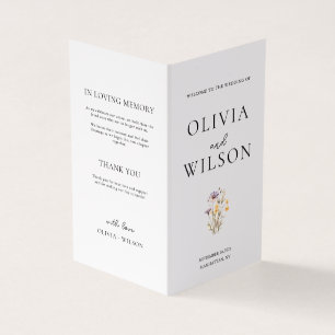 Elegant Light Purple Floral Wedding Program