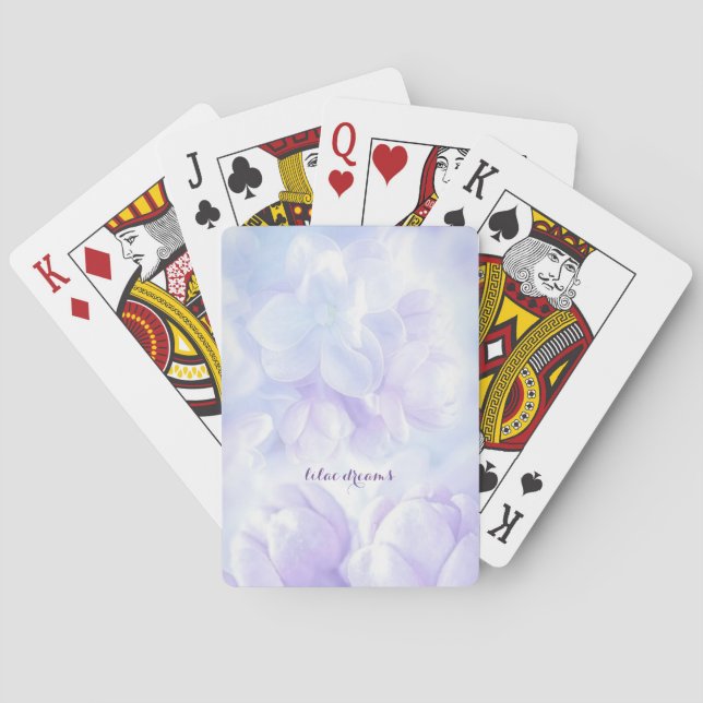 Elegant Light Purple Lilac Flowers Design Playing Cards (Back)