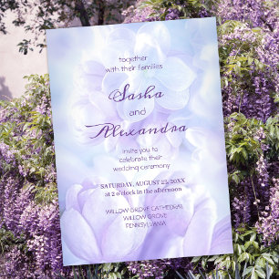 Elegant Light Purple Lilac Flowers Wedding Invitation
