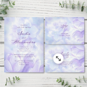 Elegant Light Purple Lilac Flowers Wedding RSVP Card