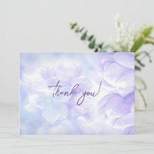 Elegant Light Purple Lilac Flowers Wedding Thank You Card
