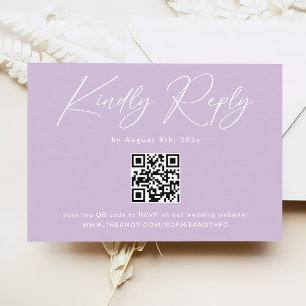Elegant Light Purple Lilac Wedding RSVP Enclosure Card
