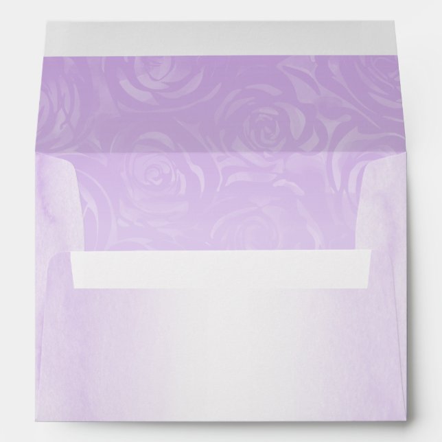 Elegant Light Purple Roses Return Address Envelope (Back (Bottom))