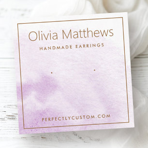 Elegant light purple watercolor earring card
