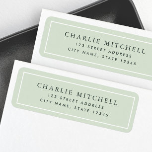 Elegant light sage green return address