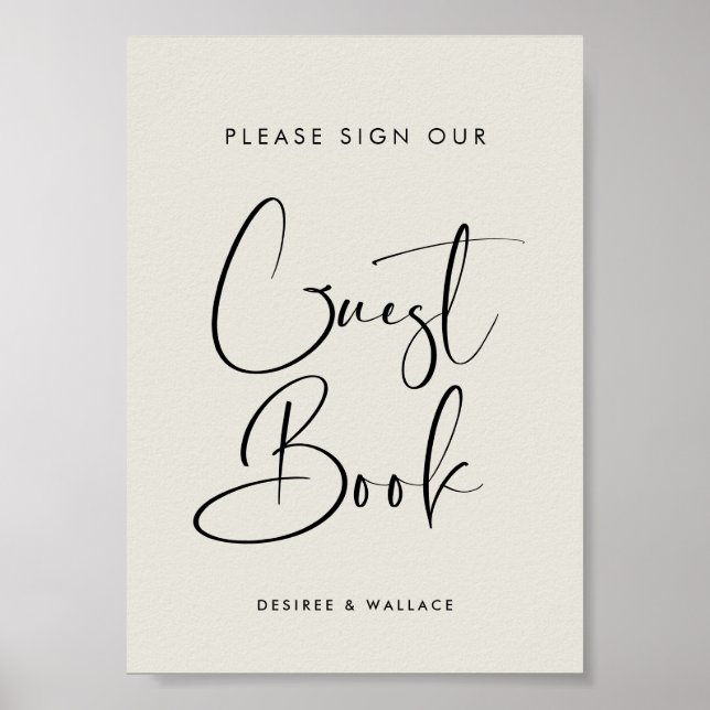Elegant Light Sage Sign our guest book wedding (Front)