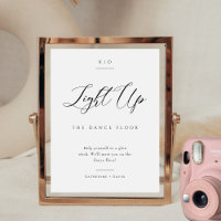 Elegant Light Up The Dance Floor Wedding Sign