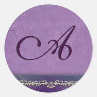 Elegant lilac and purple monogram envelope seals