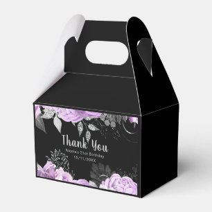 Elegant Lilac and Silver Flowers Birthday Party  Favour Box