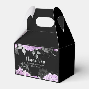 Elegant Lilac and Silver Flowers Sweet Sixteen Favour Box