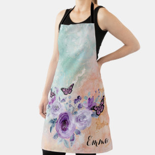 Elegant Lilac Bouquet Apron