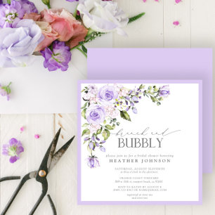 Elegant Lilac Floral Brunch & Bubbly Bridal Shower Invitation