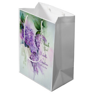 Elegant Lilac Flowers Wedding Medium Gift Bag