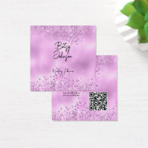 Elegant Lilac Glitter and Foil Business Card