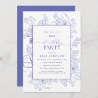 Elegant Lilac Lavender 50th Birthday Floral 