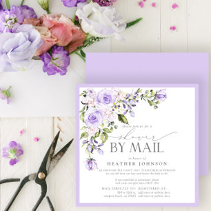 Elegant Lilac Lavender Bridal Shower By Mail Invitation