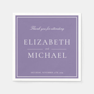Elegant Lilac Lavender Classic Script Wedding Napkin