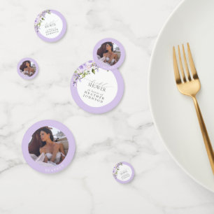 Elegant Lilac Lavender Floral Bridal Shower Confetti