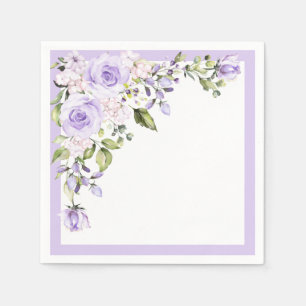 Elegant Lilac Lavender Floral Bridal Shower Napkin