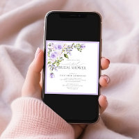 Elegant Lilac Lavender Virtual Bridal Shower Invit