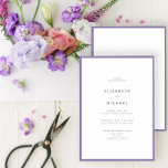 Elegant Lilac Lavender & White Typography Wedding Invitation<br><div class="desc">A gorgeous typography wedding invitation for a summer or fall wedding! This beautiful, elegant design features a lilac lavender edge around a white invitation, with modern typography in soft off-black. A simple, minimalist design. Thank you sooo much for supporting our small business, we really appreciate it! We are so happy...</div>
