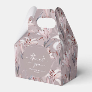 Elegant Lilac Lily Wedding Favour Box