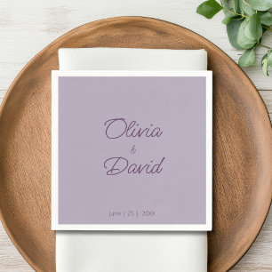 Elegant lilac Minimalist Wedding Napkin