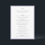Elegant Lilac Monogram Modern Wedding Programme<br><div class="desc">Modern wedding programs featuring a clean design with serif and script fonts.</div>
