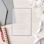 Elegant Lilac Monogram Modern Wedding Vellum Invitations<br><div class="desc">Modern wedding invitations featuring a clean design with serif and script fonts.</div>