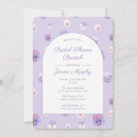 Elegant Lilac Pansies Bridal Shower Brunch Party