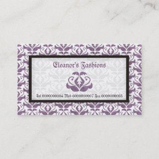 Elegant lilac purple damask fashion business cards