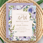 Elegant Lilac Purple Floral Greenery 18th Birthday Invitation<br><div class="desc">Beautiful and elegant lilac purple floral and greenery botanical watercolor 18th birthday party invitation on a cream/white background.  Contact us for help with customisation or to request matching or coordinating products.</div>