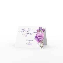 Elegant Lilac Purple Floral with Photo Wedding