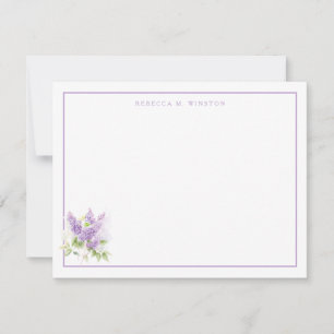 Elegant Lilac Purple Greenery Personalized  Card