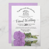 Elegant Lilac Purple Romantic Rose Virtual Wedding
