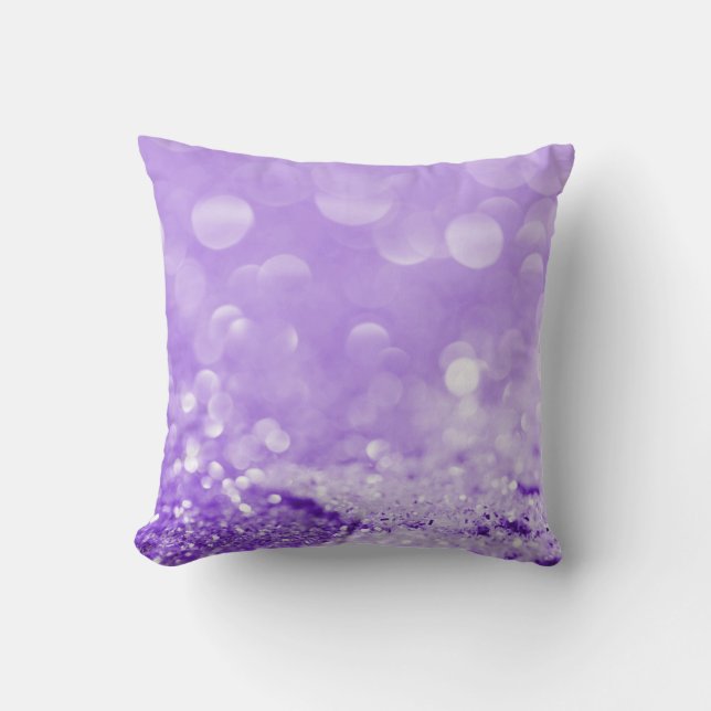 ELEGANT LILAC PURPLE SPARKLE CUSHION (Front)