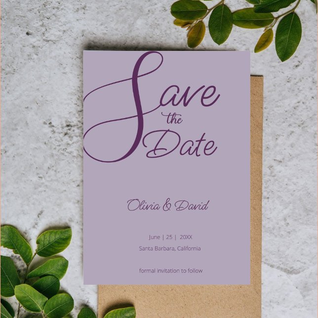 Elegant lilac Save the Date Invitation (Creator Uploaded)