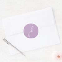 Elegant Lilac Script Monogram Wedding