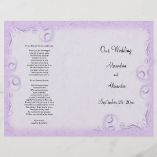 Elegant Lilac Scrollwork Wedding Program