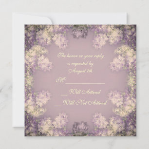 Elegant Lilac Shabby Chic Floral R.S.V.P. Invitation