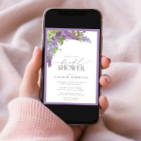 Elegant Lilac Watercolor Floral Bridal Shower