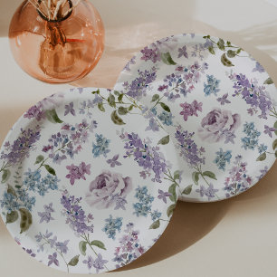 Elegant Lilac Wedding Paper Plate