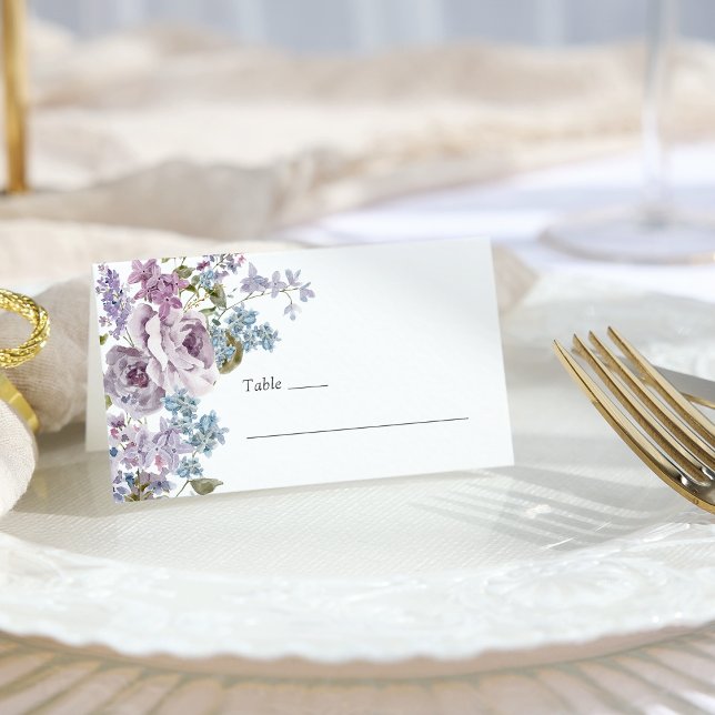 Elegant Lilac Wedding Place Card (Elegant Lilac Floral Wedding Place Card by Painted Paperie
)