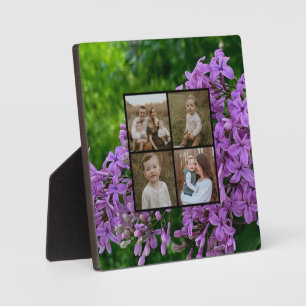 Elegant lilacs lavender floral photo template plaque
