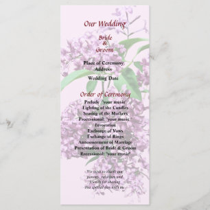 Elegant Lilacs Wedding Program Programme