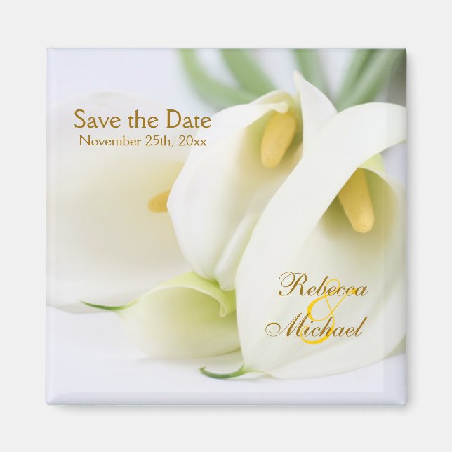 Elegant Lillies "Save the Date" Magnets (Front)