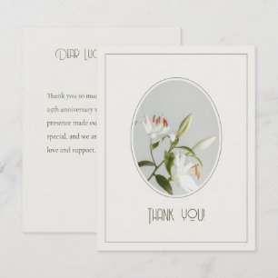 Elegant lilly vintage thank you card