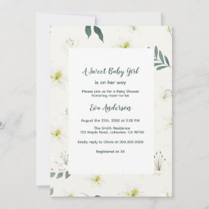 Elegant Lily Baby Shower Invitation