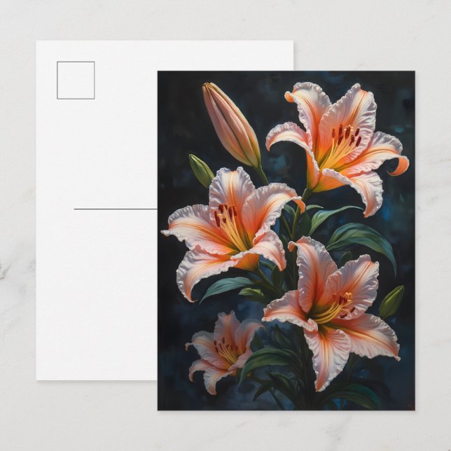 Elegant Lily Flower Art – Premium Prints & Unique  Invitation Postcard (Front/Back)
